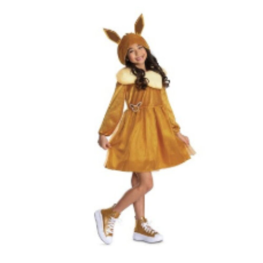Pokémon Girls' Eevee Costume Dress Brown 7-8